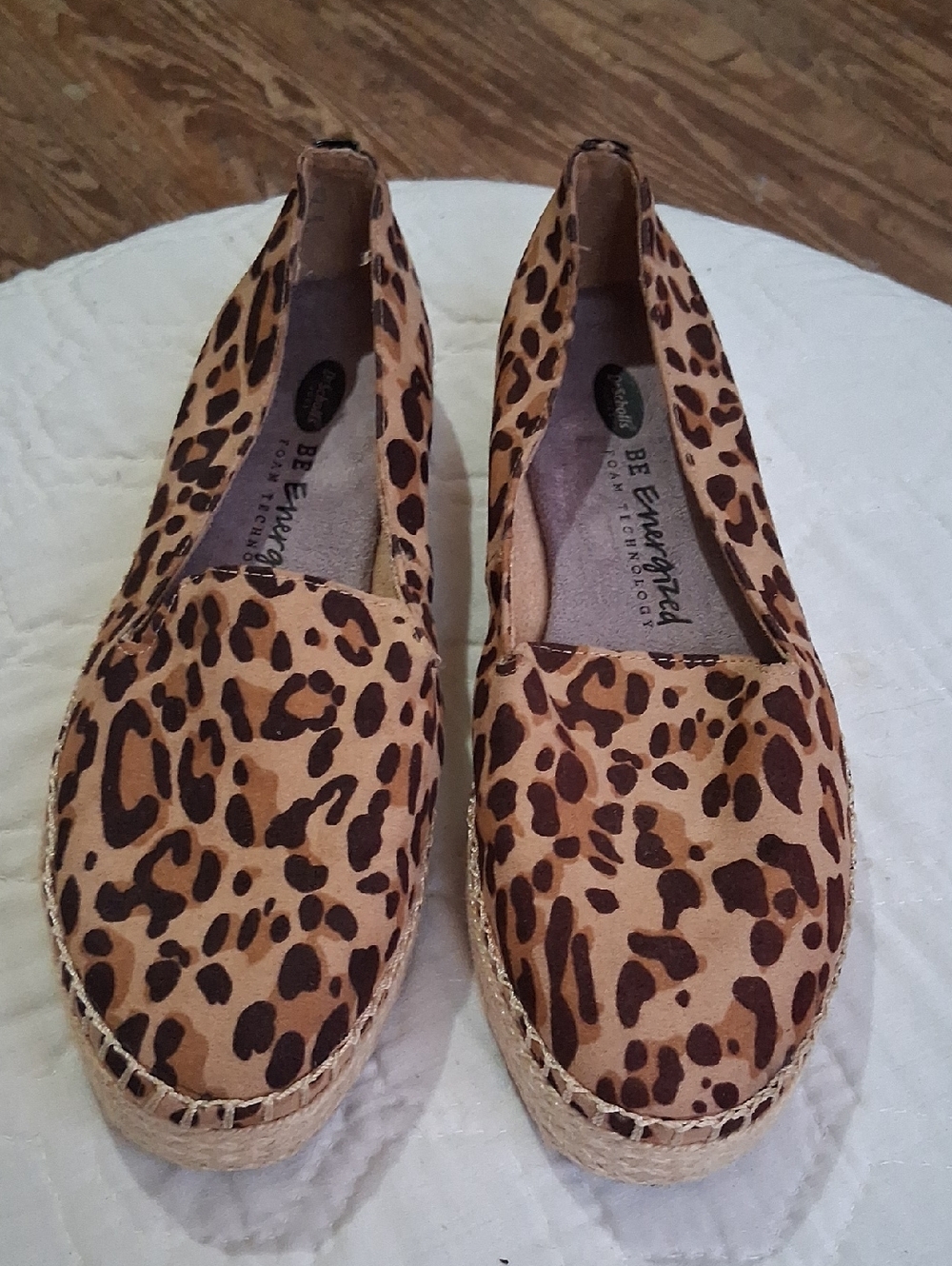 Dr. Scholls Memory Foam Leopard Print Wedge Style Shoe